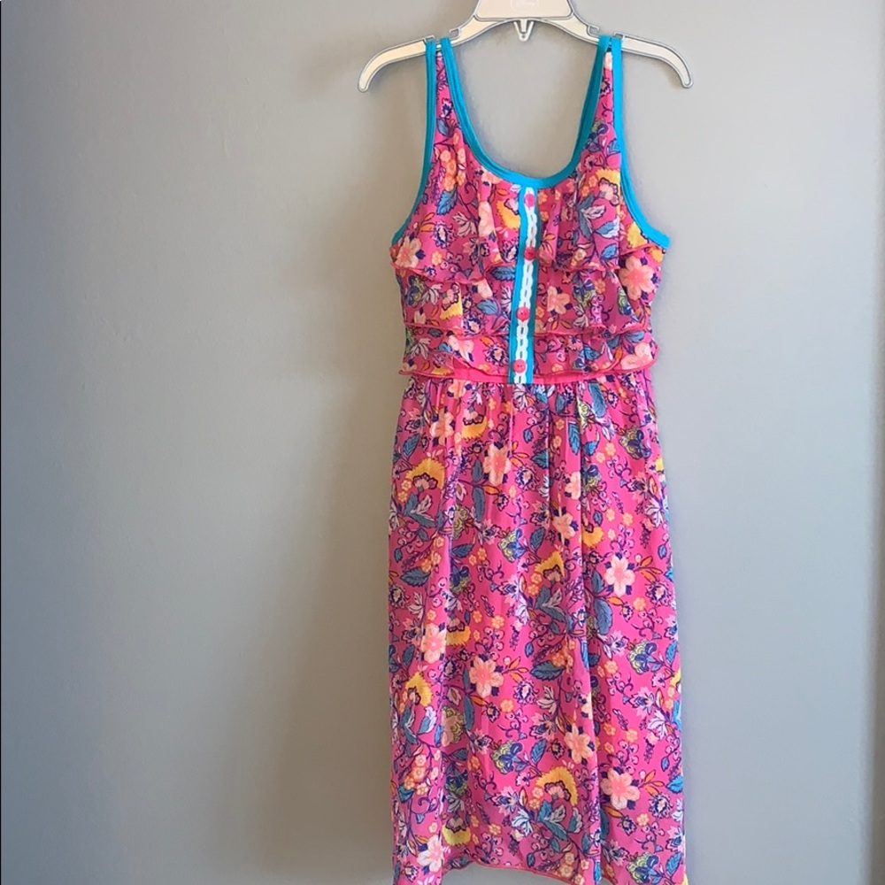 Pink floral strappy dress